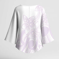 Polynesian Tribal Plumeria Lotu Tamaiti Kimono Sleeve Blouse Pastel Mauve LT9 - Polynesian Pride