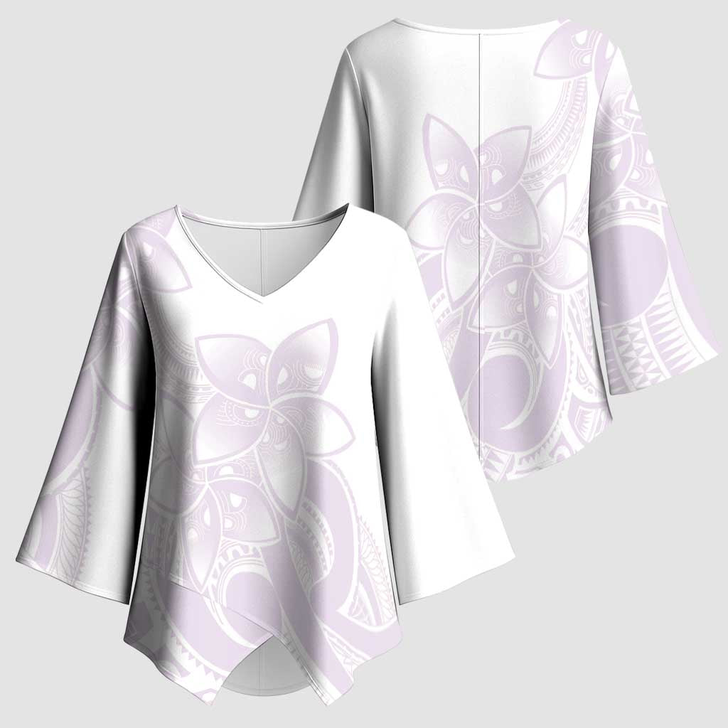 Polynesian Tribal Plumeria Lotu Tamaiti Kimono Sleeve Blouse Pastel Mauve LT9 - Polynesian Pride