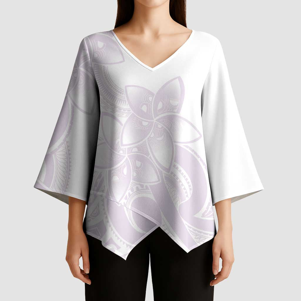 Polynesian Tribal Plumeria Lotu Tamaiti Kimono Sleeve Blouse Pastel Mauve LT9 - Polynesian Pride