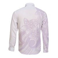 Polynesian Tribal Plumeria Lotu Tamaiti Long Sleeve Button Shirt Pastel Mauve LT9 - Polynesian Pride