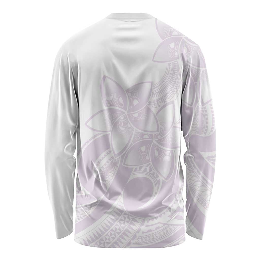 Polynesian Tribal Plumeria Lotu Tamaiti Long Sleeve Shirt Pastel Mauve LT9 - Polynesian Pride