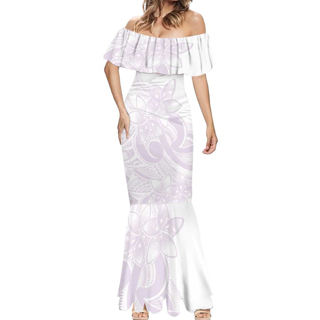 Polynesian Tribal Plumeria Lotu Tamaiti Mermaid Dress Pastel Mauve LT9 - Polynesian Pride