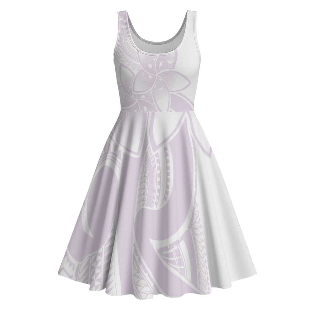Polynesian Tribal Plumeria Lotu Tamaiti Midi Dress Pastel Mauve LT9 Mauve - Polynesian Pride
