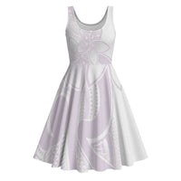 Polynesian Tribal Plumeria Lotu Tamaiti Midi Dress Pastel Mauve LT9 Mauve - Polynesian Pride