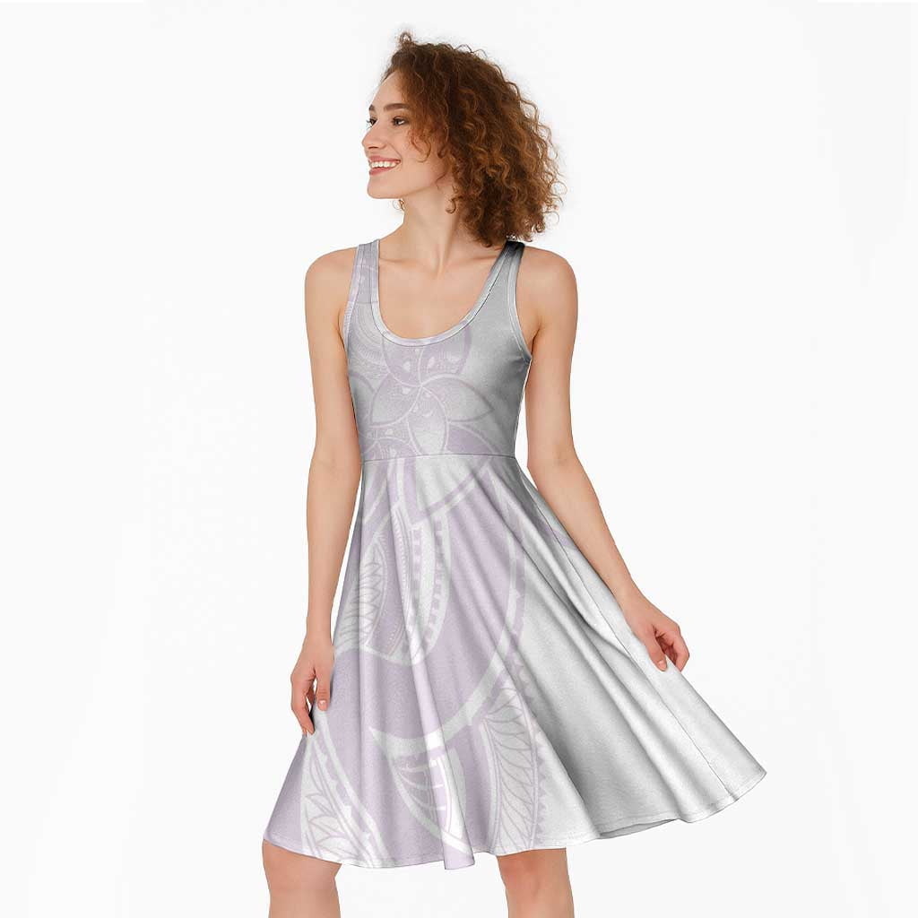 Polynesian Tribal Plumeria Lotu Tamaiti Midi Dress Pastel Mauve LT9 - Polynesian Pride