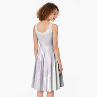 Polynesian Tribal Plumeria Lotu Tamaiti Midi Dress Pastel Mauve LT9 - Polynesian Pride