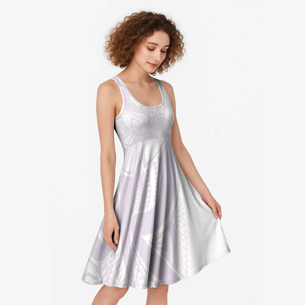Polynesian Tribal Plumeria Lotu Tamaiti Midi Dress Pastel Mauve LT9 - Polynesian Pride
