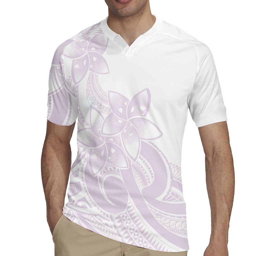 Polynesian Tribal Plumeria Lotu Tamaiti Rugby Jersey Pastel Mauve LT9 - Polynesian Pride
