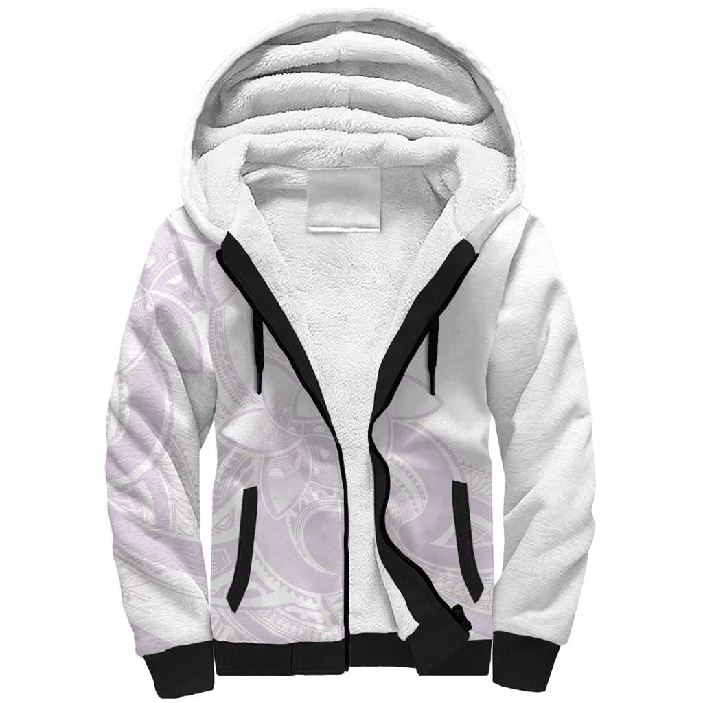 Polynesian Tribal Plumeria Lotu Tamaiti Sherpa Hoodie Pastel Mauve LT9 Unisex Mauve - Polynesian Pride
