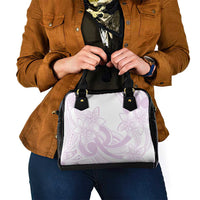 Polynesian Tribal Plumeria Lotu Tamaiti Shoulder Handbag Pastel Mauve - Polynesian Pride