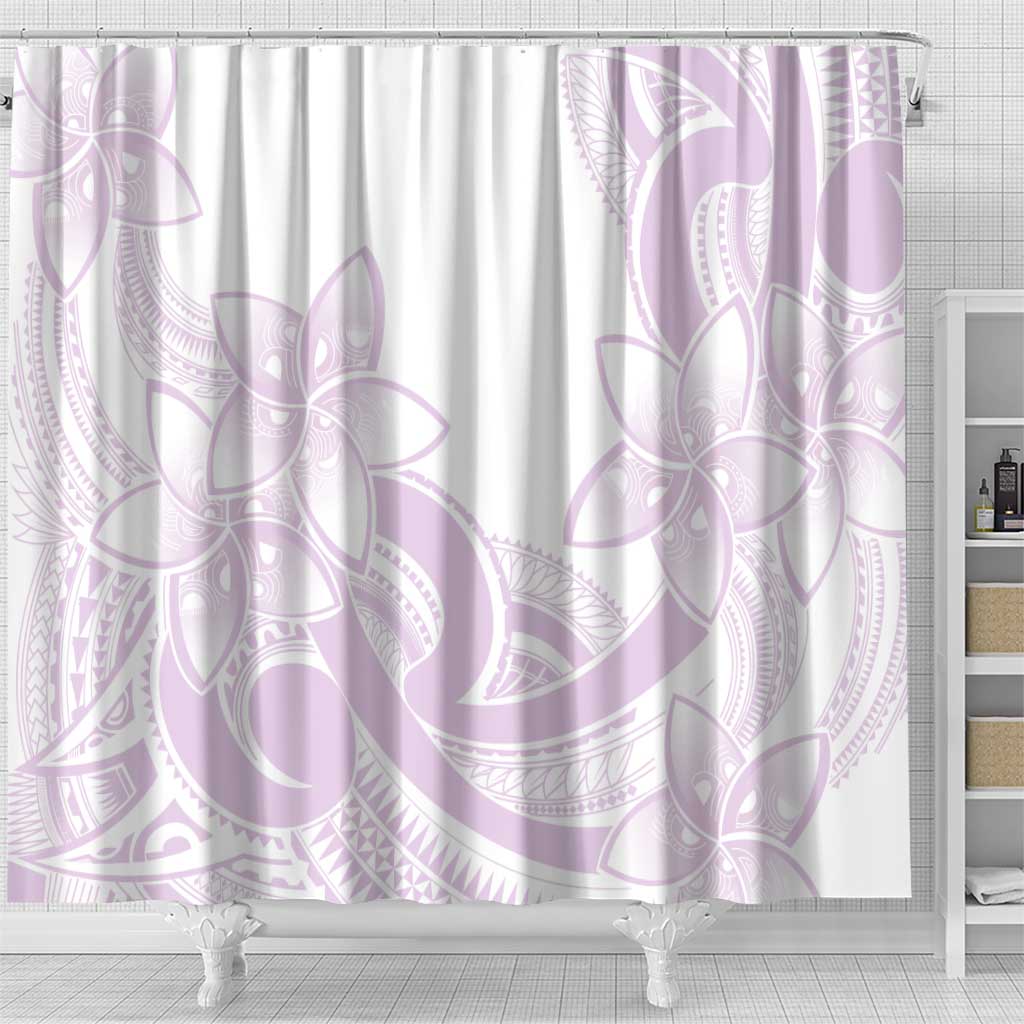 Polynesian Tribal Plumeria Lotu Tamaiti Shower Curtain Pastel Mauve LT9 - Polynesian Pride