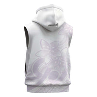 Polynesian Tribal Plumeria Lotu Tamaiti Sleeveless Hoodie Pastel Mauve LT9 - Polynesian Pride