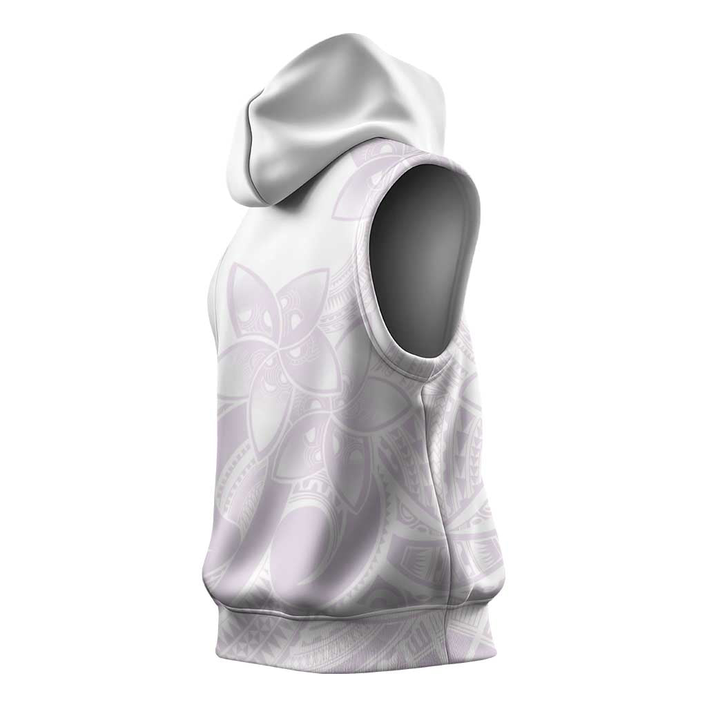 Polynesian Tribal Plumeria Lotu Tamaiti Sleeveless Hoodie Pastel Mauve LT9 - Polynesian Pride