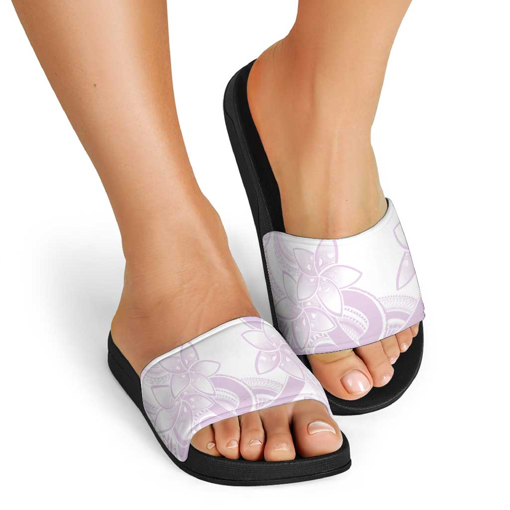 Polynesian Tribal Plumeria Lotu Tamaiti Slide Sandals Pastel Mauve LT9 - Polynesian Pride