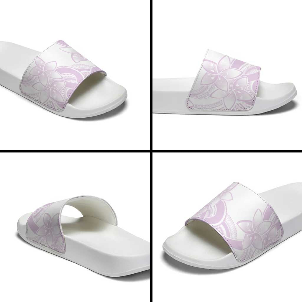 Polynesian Tribal Plumeria Lotu Tamaiti Slide Sandals Pastel Mauve LT9 - Polynesian Pride