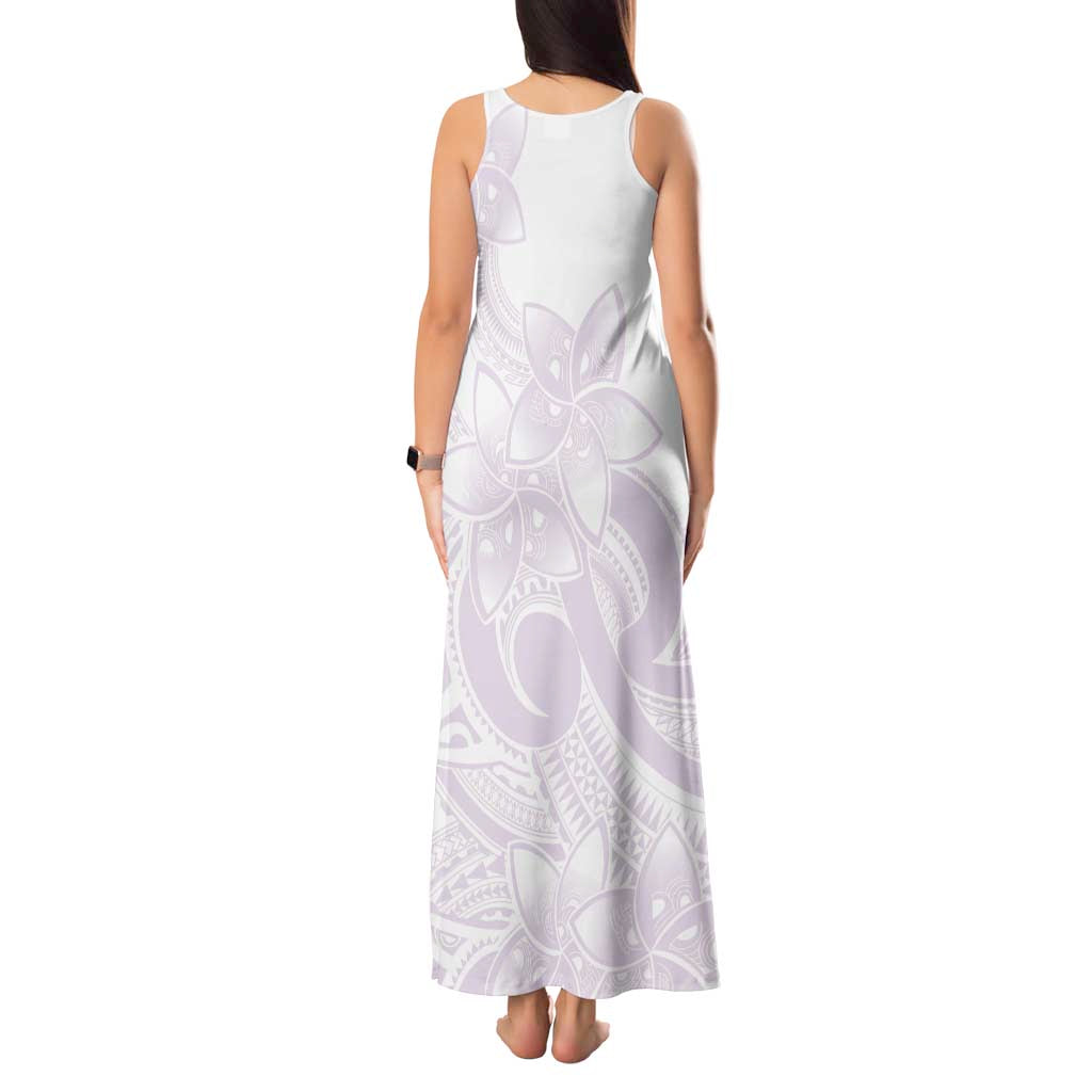 Polynesian Tribal Plumeria Lotu Tamaiti Tank Maxi Dress Pastel Mauve LT9 - Polynesian Pride