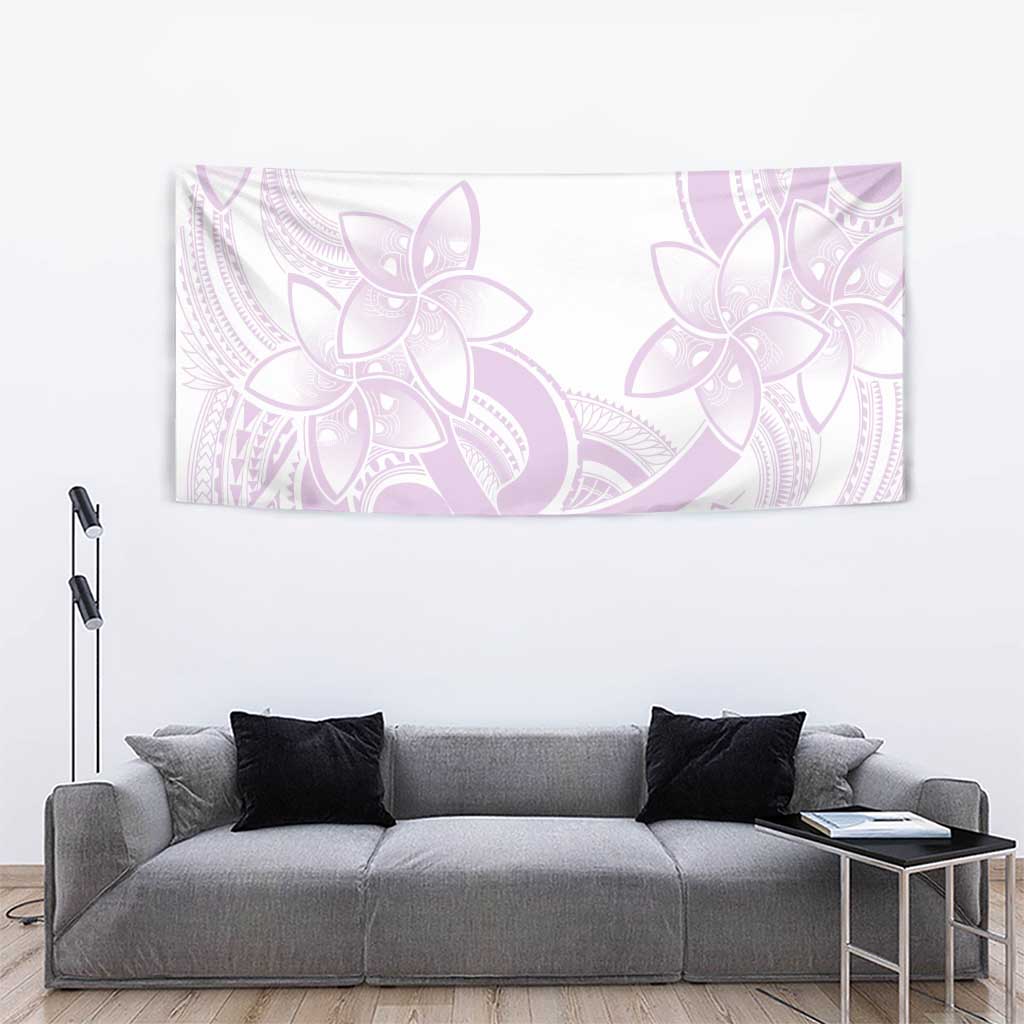 Polynesian Tribal Plumeria Lotu Tamaiti Tapestry Pastel Mauve - Polynesian Pride