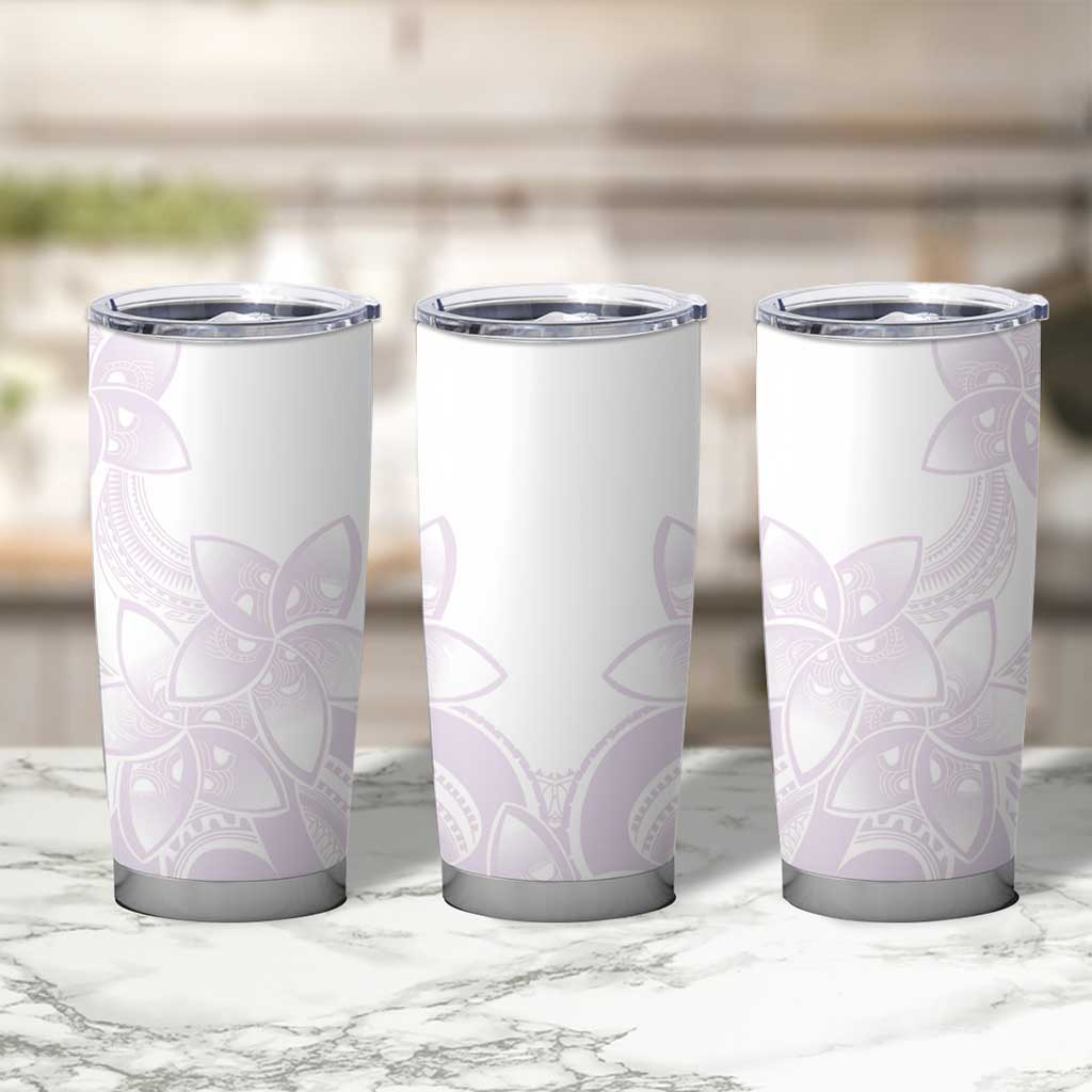Polynesian Tribal Plumeria Lotu Tamaiti Tumbler Cup Pastel Mauve LT9 - Polynesian Pride