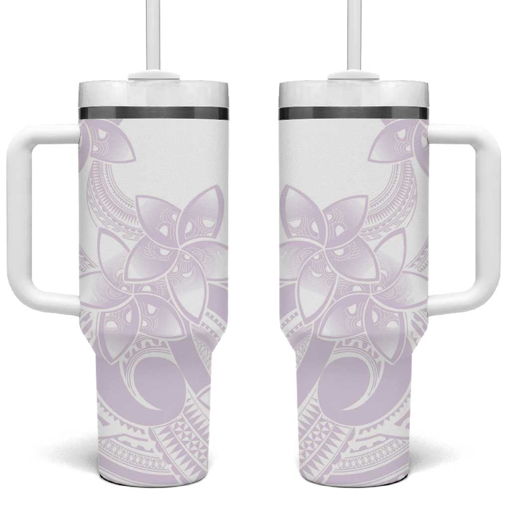 Polynesian Tribal Plumeria Lotu Tamaiti Tumbler With Handle Pastel Mauve LT9 One Size: 40 oz Mauve - Polynesian Pride