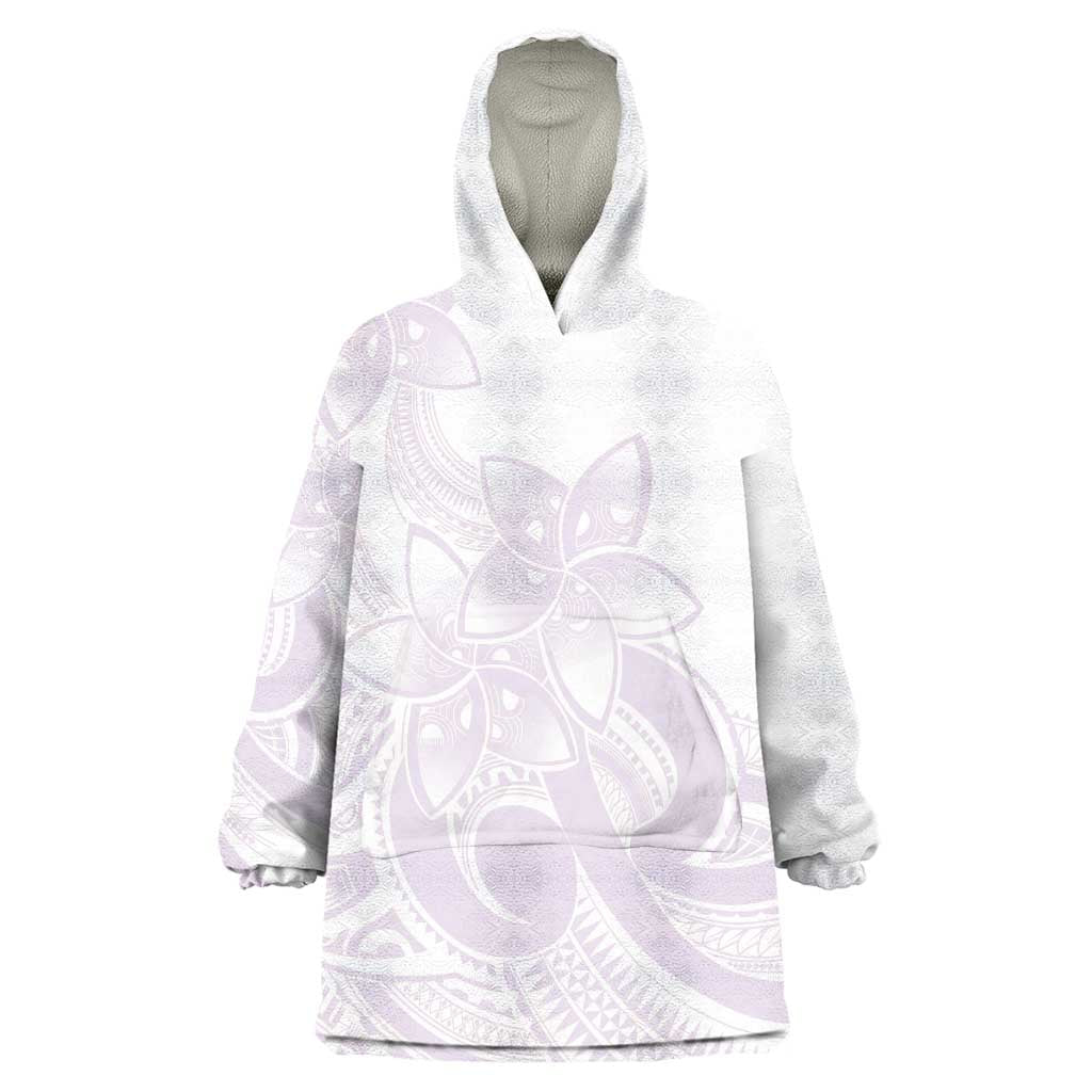 Polynesian Tribal Plumeria Lotu Tamaiti Wearable Blanket Hoodie Pastel Mauve LT9 One Size Mauve - Polynesian Pride