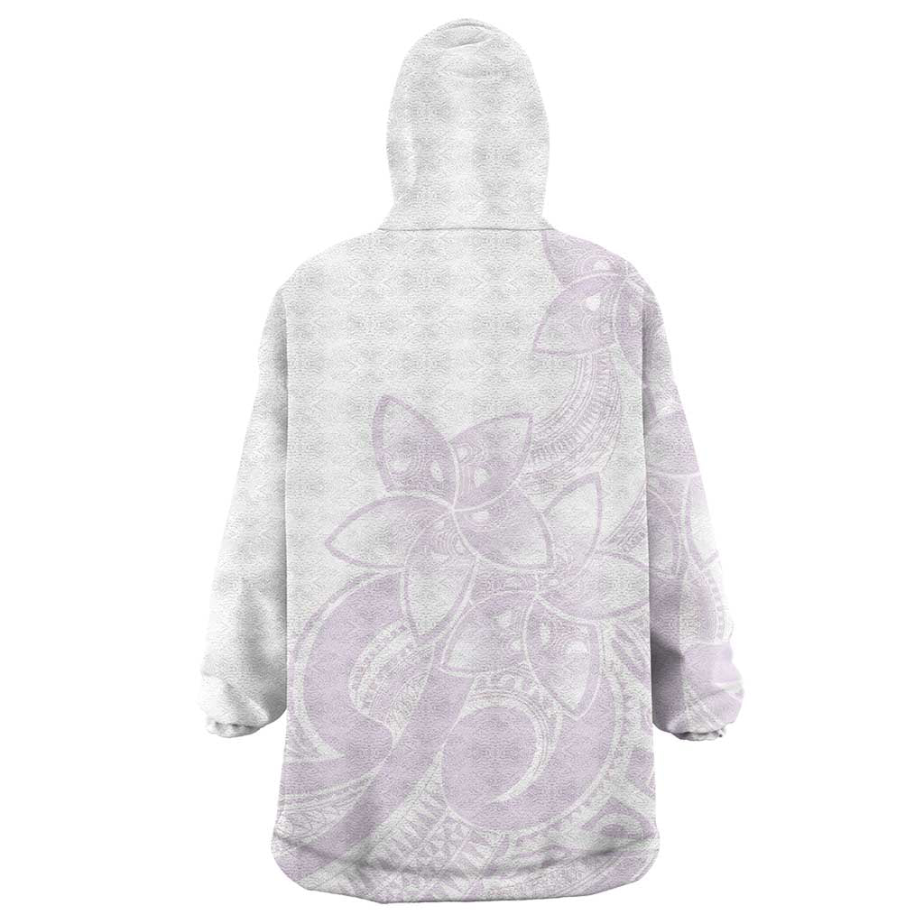 Polynesian Tribal Plumeria Lotu Tamaiti Wearable Blanket Hoodie Pastel Mauve LT9 - Polynesian Pride