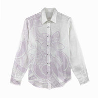 Polynesian Tribal Plumeria Lotu Tamaiti Women Casual Shirt Pastel Mauve LT9 - Polynesian Pride