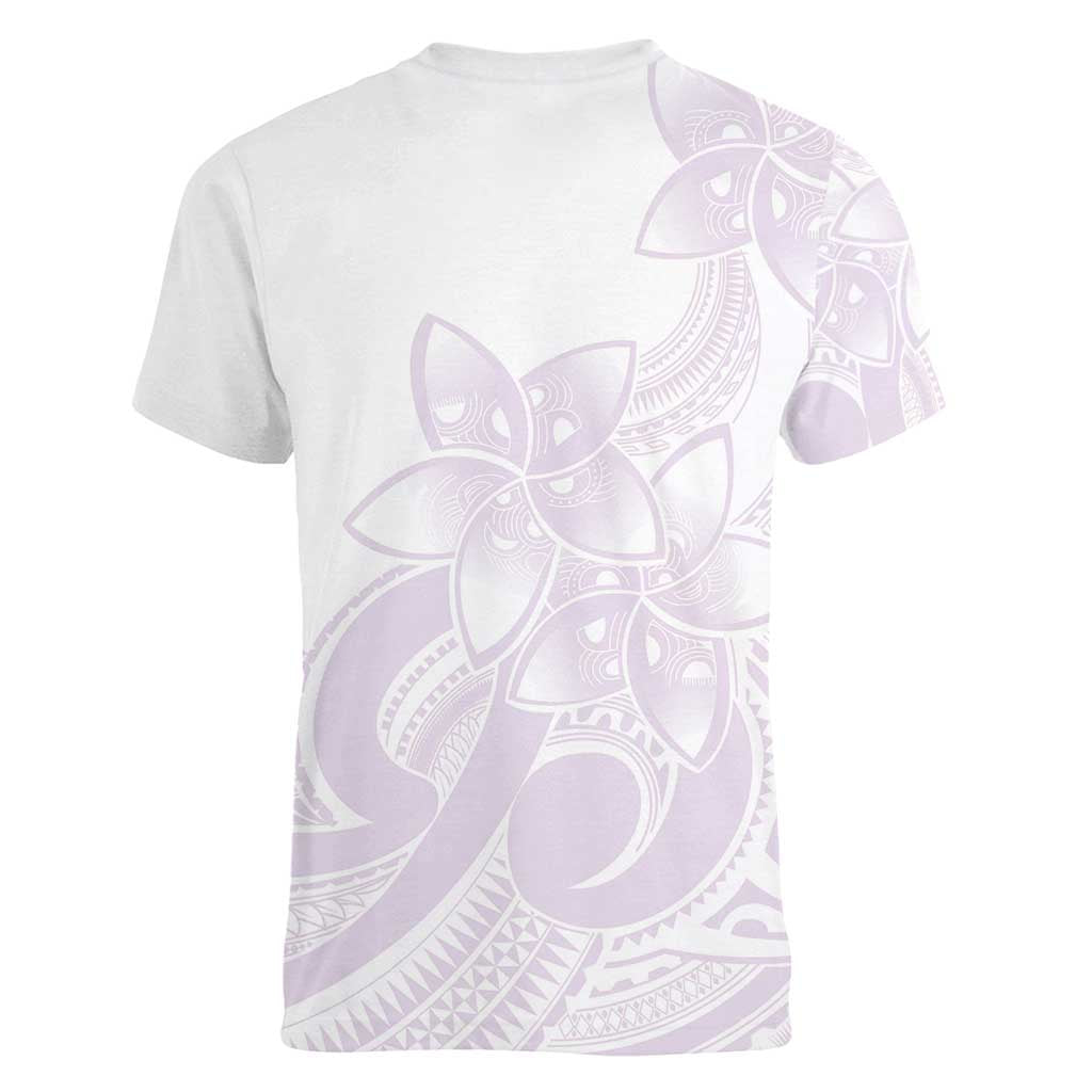 Polynesian Tribal Plumeria Lotu Tamaiti Women V-Neck T-Shirt Pastel Mauve LT9 - Polynesian Pride