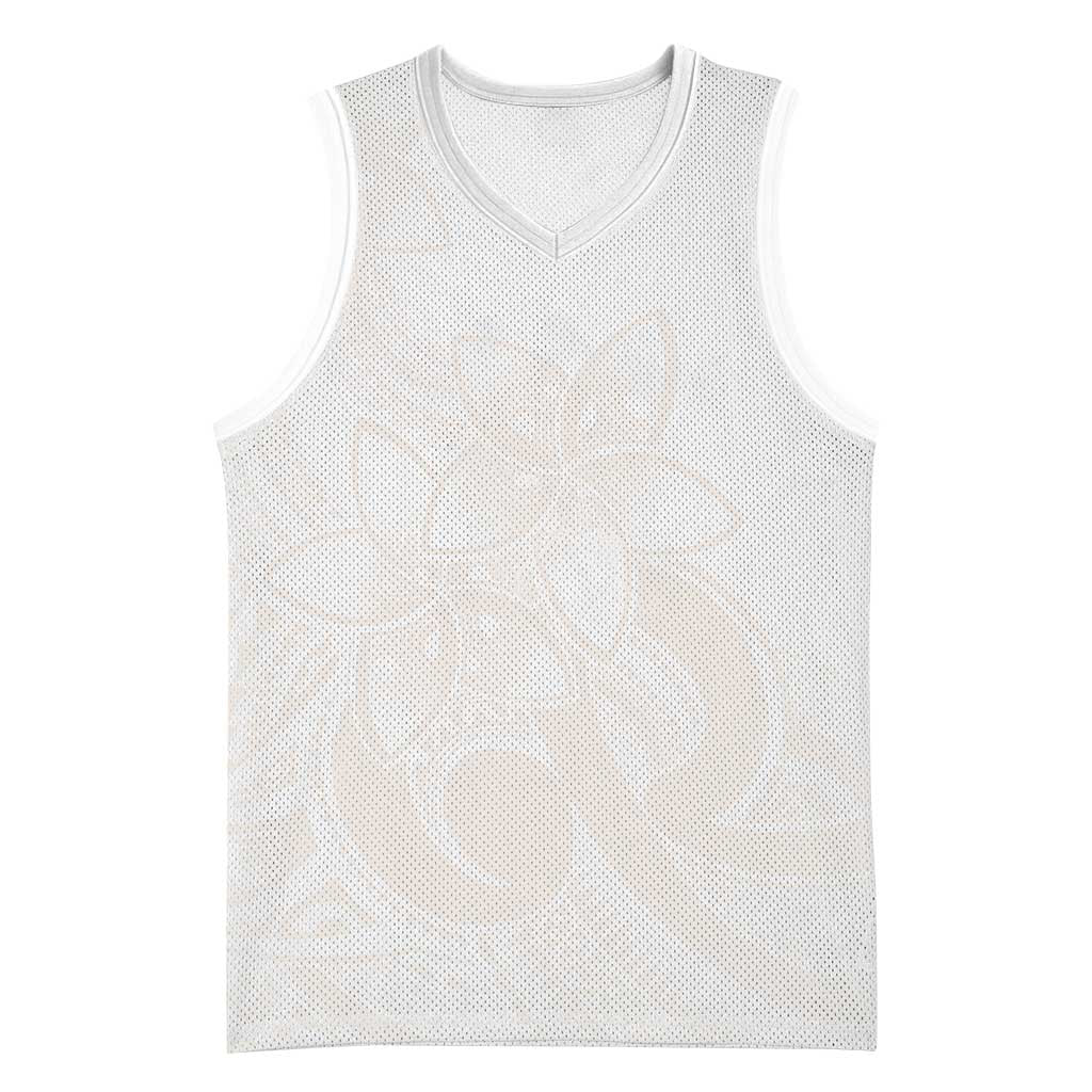 Polynesian Tribal Plumeria Lotu Tamaiti Basketball Jersey Pastel Nude LT9 Unisex Nude - Polynesian Pride