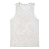 Polynesian Tribal Plumeria Lotu Tamaiti Basketball Jersey Pastel Nude LT9 Unisex Nude - Polynesian Pride