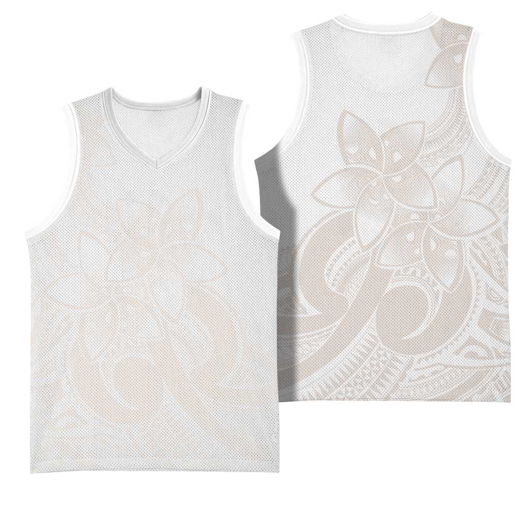 Polynesian Tribal Plumeria Lotu Tamaiti Basketball Jersey Pastel Nude LT9 - Polynesian Pride