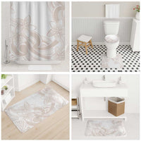 Polynesian Tribal Plumeria Lotu Tamaiti Bathroom Set Pastel Nude - Polynesian Pride