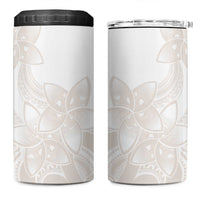 Polynesian Tribal Plumeria Lotu Tamaiti 4 in 1 Can Cooler Tumbler Pastel Nude LT9 One Size: 16 oz Nude - Polynesian Pride