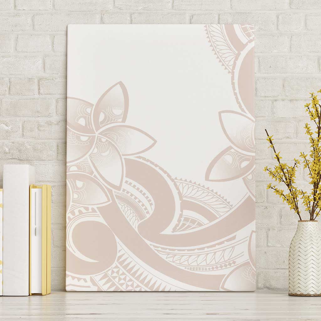 Polynesian Tribal Plumeria Lotu Tamaiti Canvas Wall Art Pastel Nude - Polynesian Pride