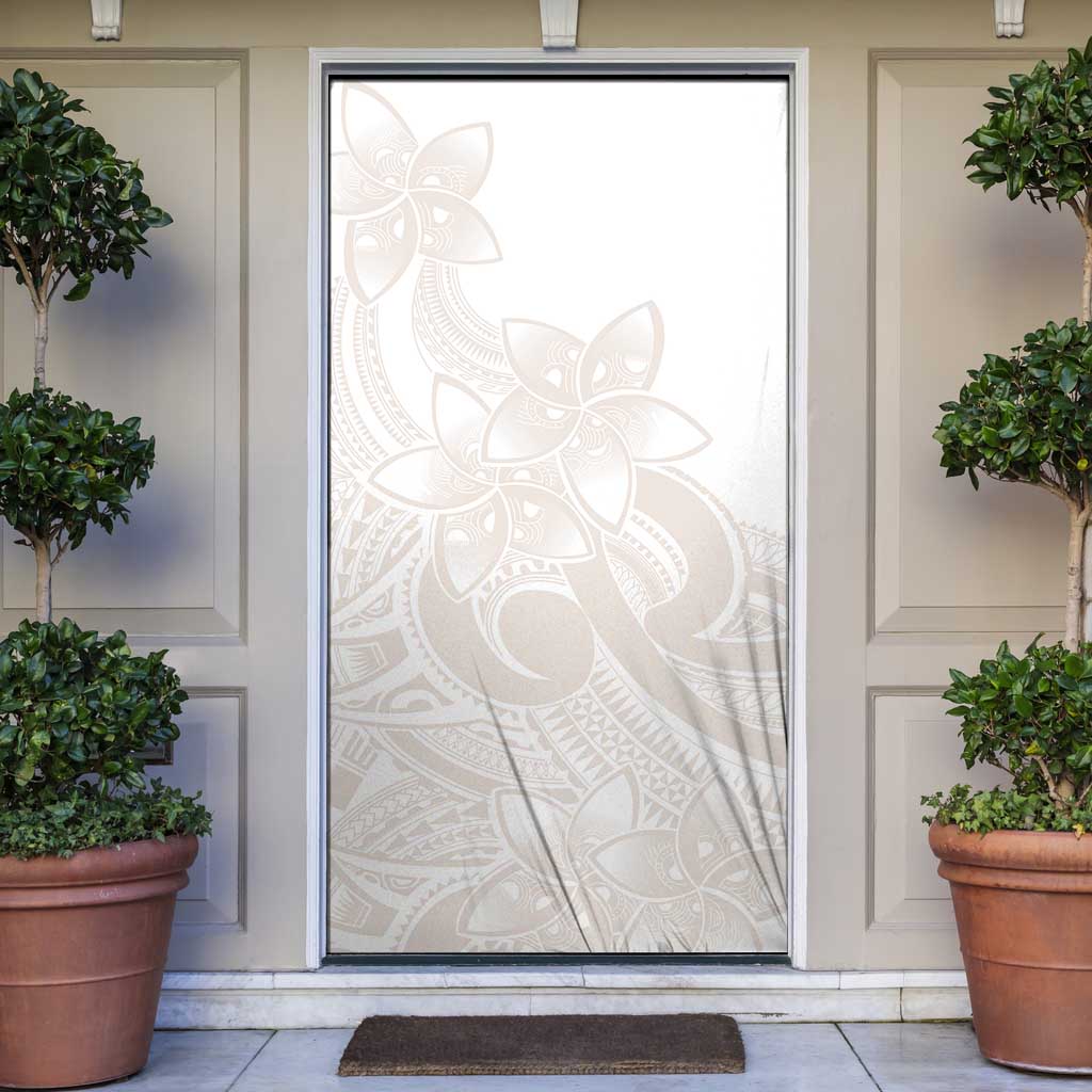 Polynesian Tribal Plumeria Lotu Tamaiti Door Cover Pastel Nude LT9 Nude - Polynesian Pride
