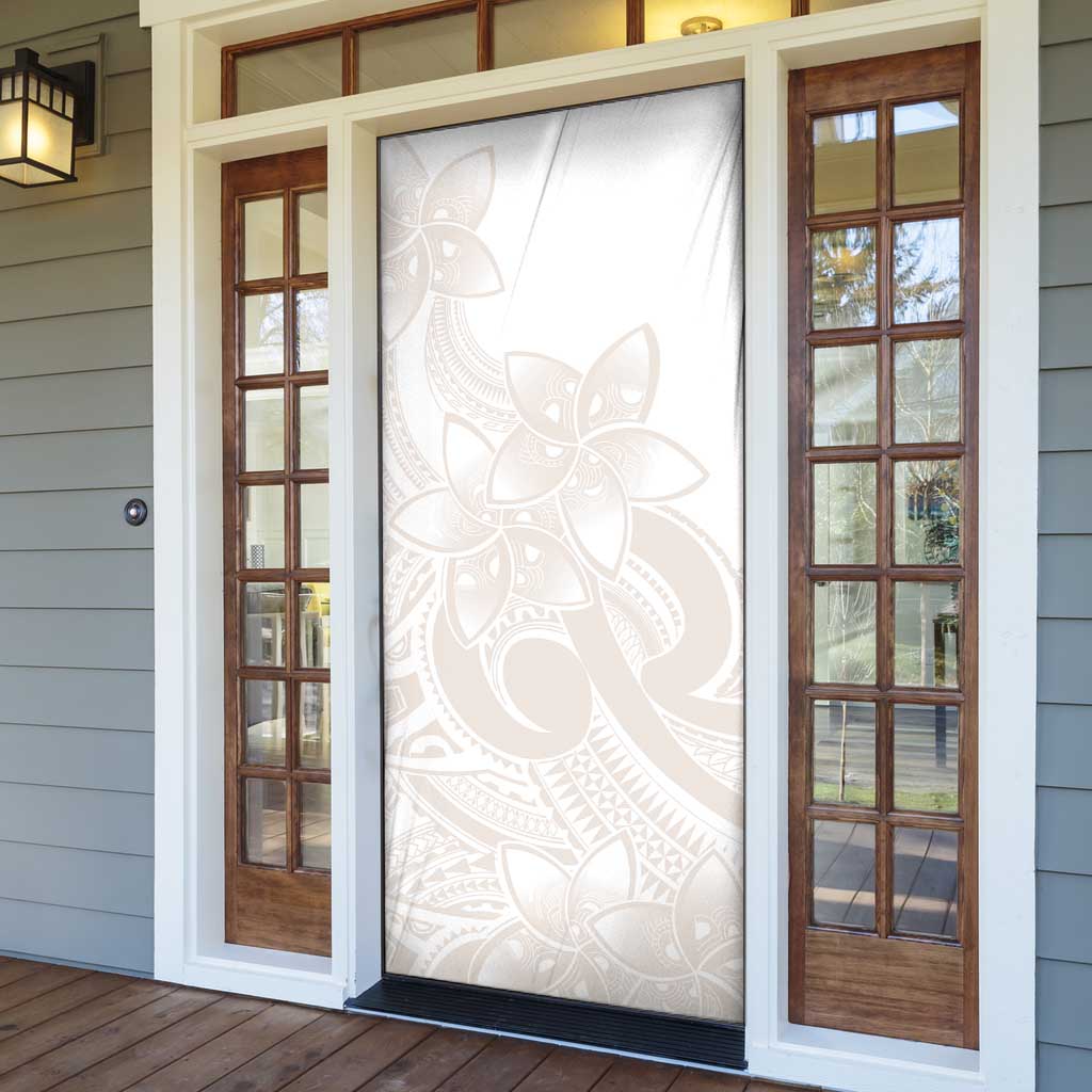 Polynesian Tribal Plumeria Lotu Tamaiti Door Cover Pastel Nude LT9 - Polynesian Pride