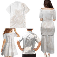 Polynesian Tribal Plumeria Lotu Tamaiti Family Matching Puletasi and Hawaiian Shirt Pastel Nude LT9 - Polynesian Pride
