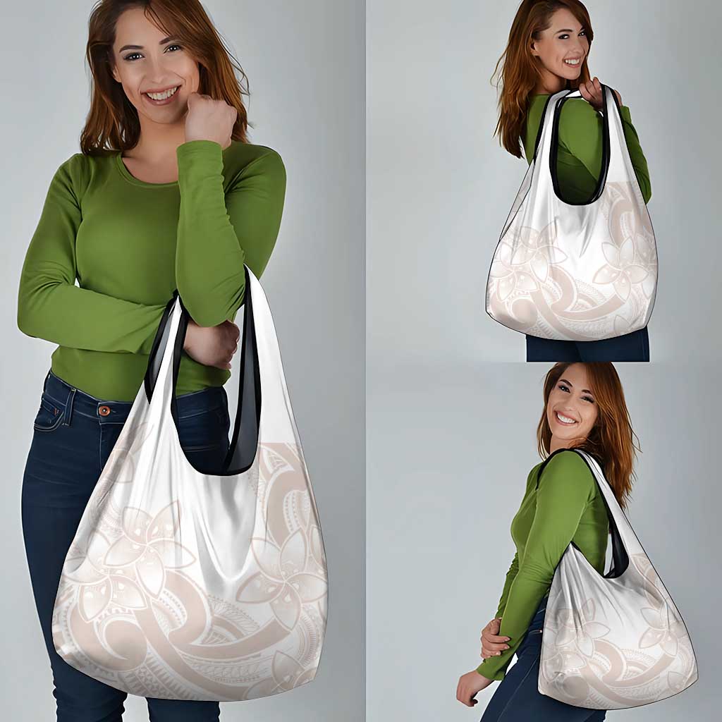 Polynesian Tribal Plumeria Lotu Tamaiti Grocery Bag Pastel Nude LT9 - Polynesian Pride