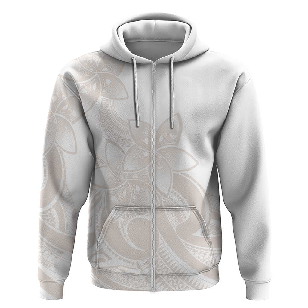 Polynesian Tribal Plumeria Lotu Tamaiti Hoodie Pastel Nude LT9 Zip Hoodie Nude - Polynesian Pride