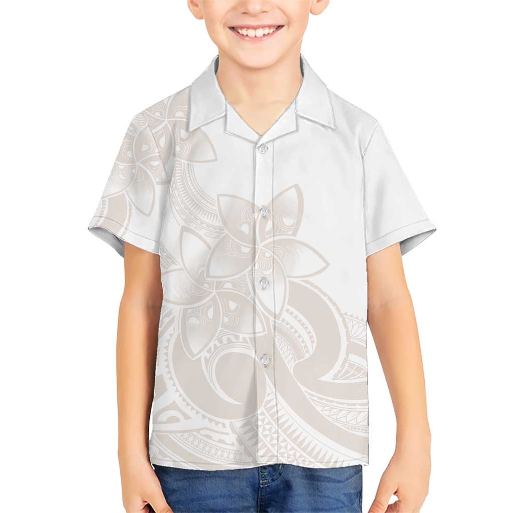 Polynesian Tribal Plumeria Lotu Tamaiti Kid Hawaiian Shirt Pastel Nude LT9 Kid Nude - Polynesian Pride