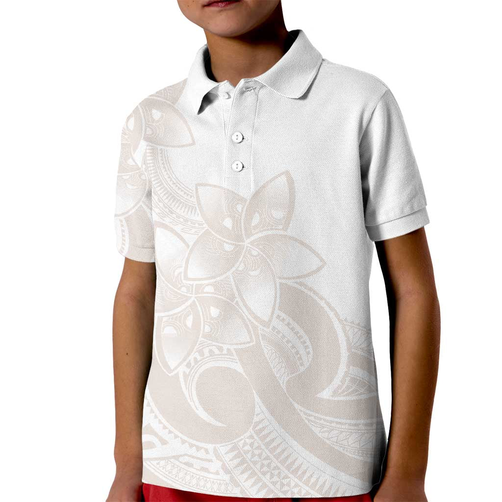Polynesian Tribal Plumeria Lotu Tamaiti Kid Polo Shirt Pastel Nude LT9 Kid Nude - Polynesian Pride