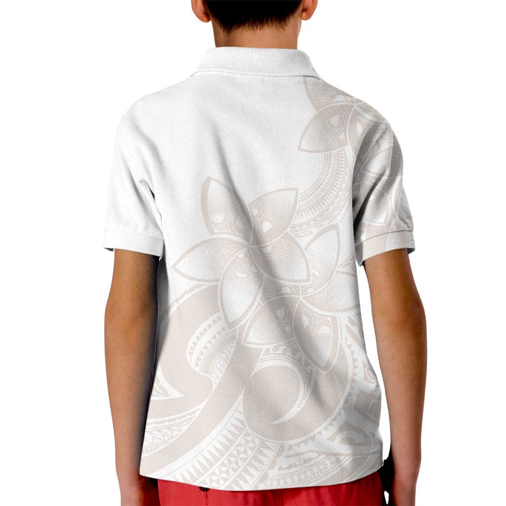 Polynesian Tribal Plumeria Lotu Tamaiti Kid Polo Shirt Pastel Nude LT9 - Polynesian Pride