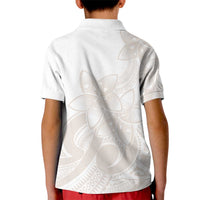 Polynesian Tribal Plumeria Lotu Tamaiti Kid Polo Shirt Pastel Nude LT9 - Polynesian Pride