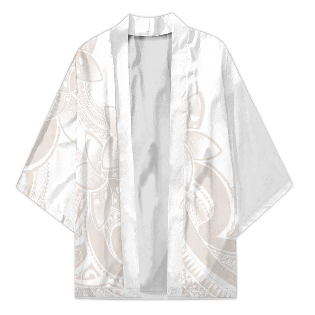Polynesian Tribal Plumeria Lotu Tamaiti Kimono Pastel Nude LT9 Unisex Nude - Polynesian Pride