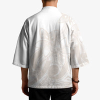 Polynesian Tribal Plumeria Lotu Tamaiti Kimono Pastel Nude - Polynesian Pride