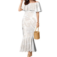 Polynesian Tribal Plumeria Lotu Tamaiti Mermaid Dress Pastel Nude LT9 Women Nude - Polynesian Pride