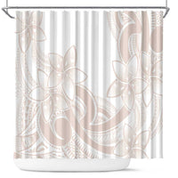 Polynesian Tribal Plumeria Lotu Tamaiti Shower Curtain Pastel Nude LT9 Nude - Polynesian Pride