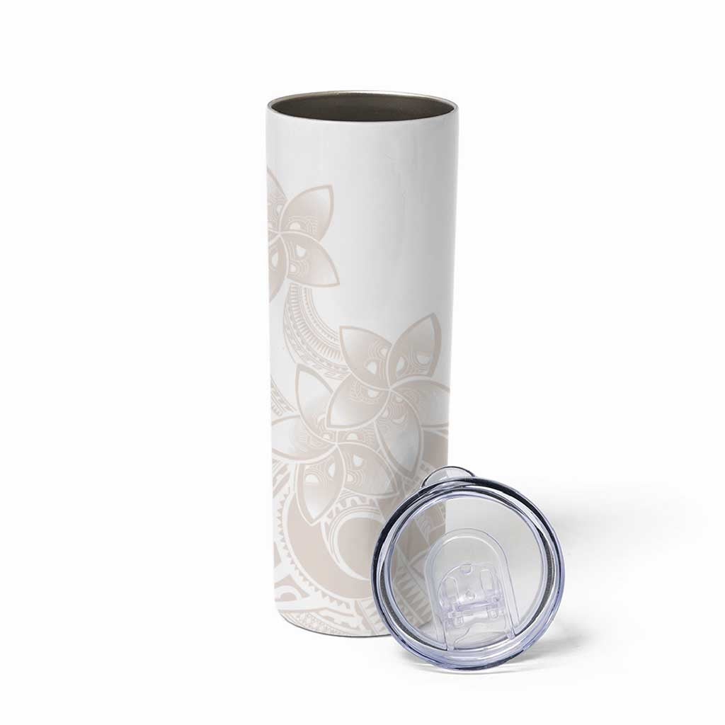 Polynesian Tribal Plumeria Lotu Tamaiti Skinny Tumbler Pastel Nude LT9 - Polynesian Pride