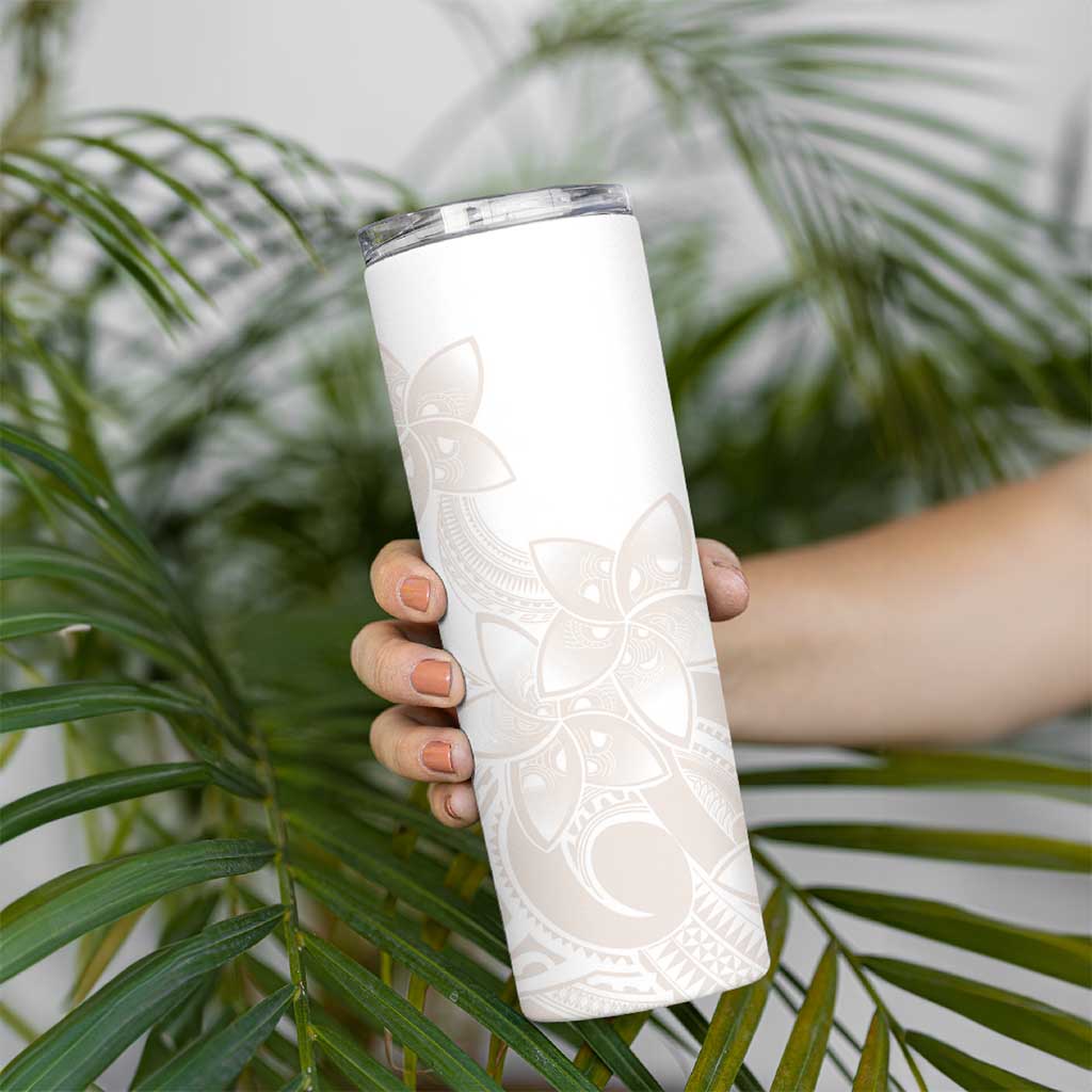 Polynesian Tribal Plumeria Lotu Tamaiti Skinny Tumbler Pastel Nude LT9 - Polynesian Pride