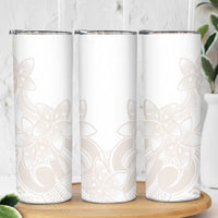 Polynesian Tribal Plumeria Lotu Tamaiti Skinny Tumbler Pastel Nude LT9 - Polynesian Pride
