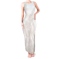 Polynesian Tribal Plumeria Lotu Tamaiti Tank Maxi Dress Pastel Nude LT9 Women Nude - Polynesian Pride